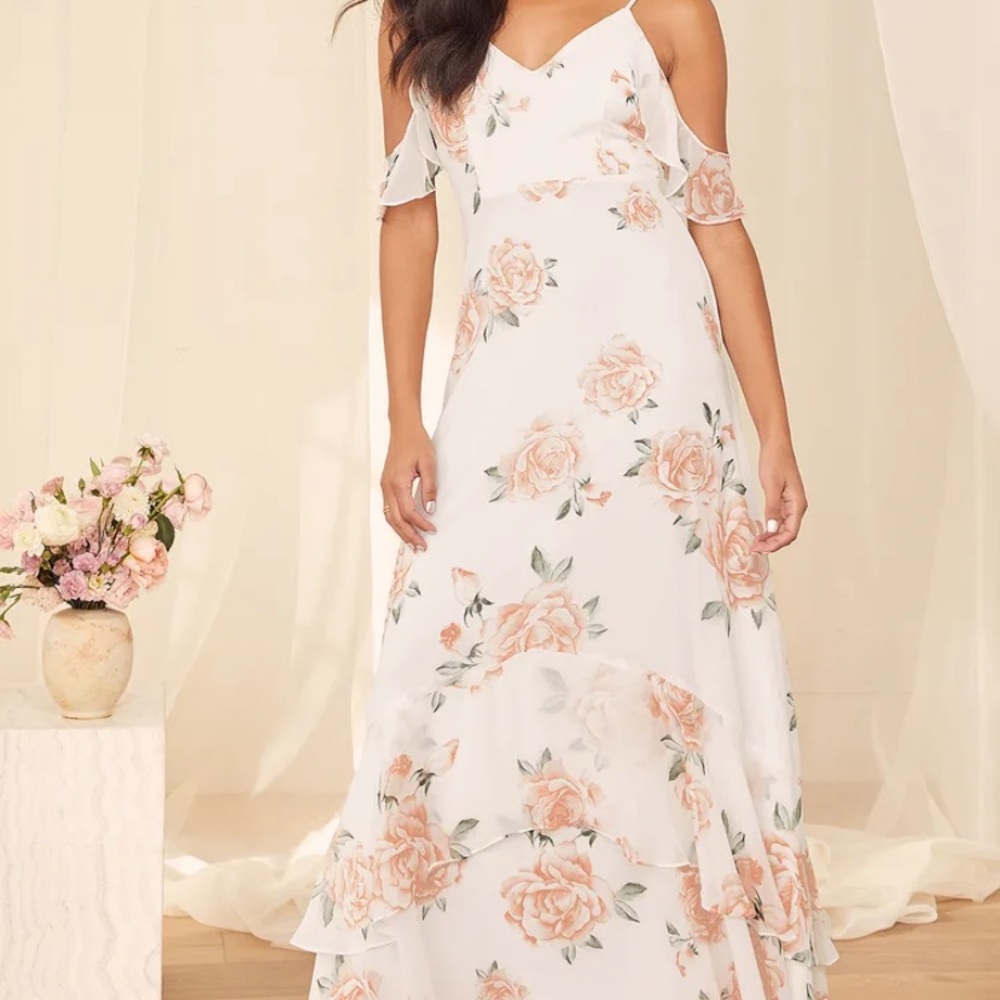 Floral maxi with cap sleeves